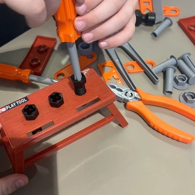 Toy construction tools for play-based therapy activities used in therapy at Roles & Goals