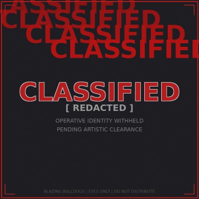 Red and black classified document with redacted text.