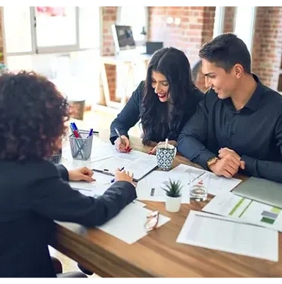 Couple at a mortgage closing