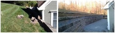 Retaining wall BEFORE AND AFTER