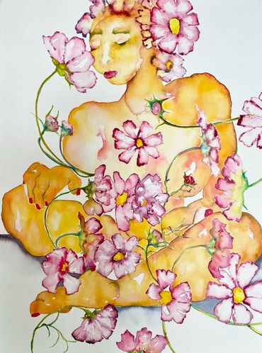 Gaia in the Cosmos
Original Watercolor & Cold Wax
Live Edge Deckle Mount
$1,400.00