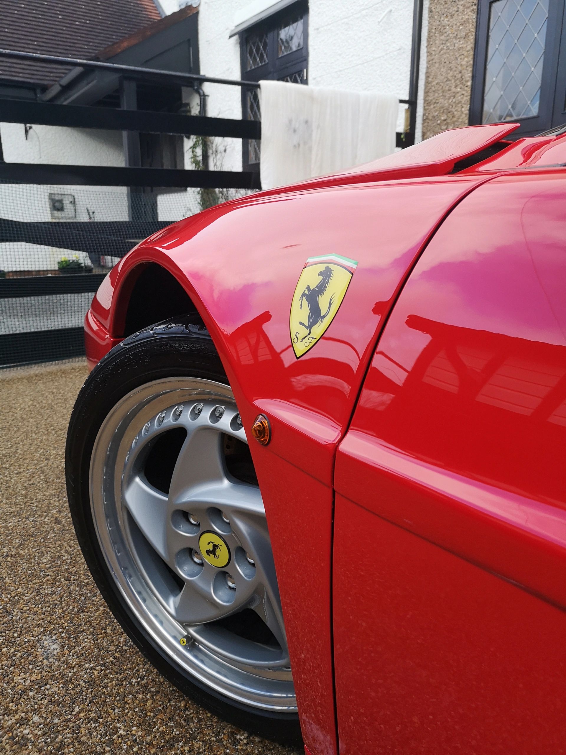 shiny Ferrari after a good coating of wax