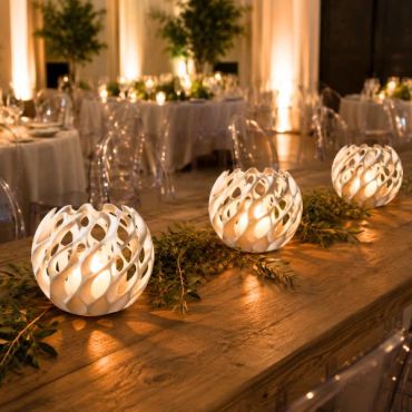 3D printed globe candle holder rentals Toronto | MB Designs Inc.