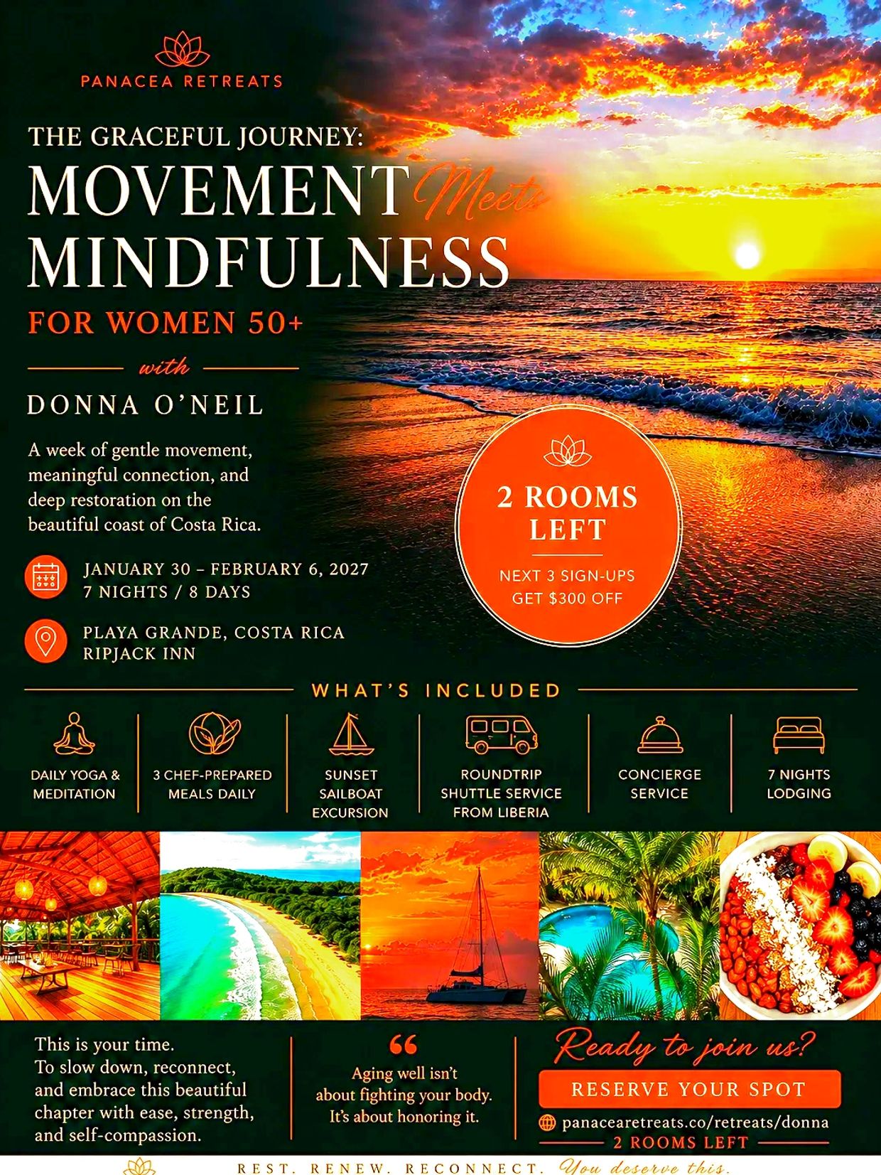 Costa Rica retreat for women 50+ focusing on movement and mindfulness.