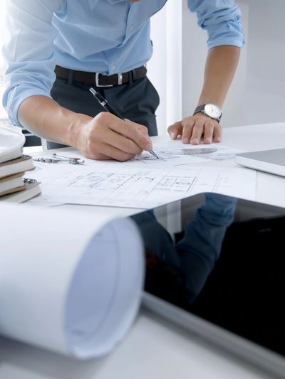 engineering project in progress. construction concept