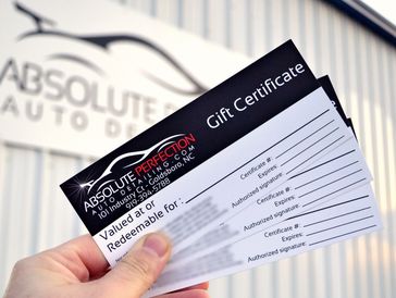 Gift Certificates and gift cards