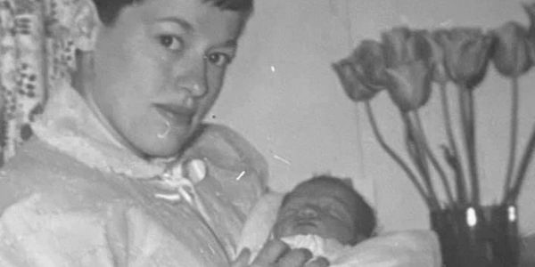 Mom and me in the hospital.