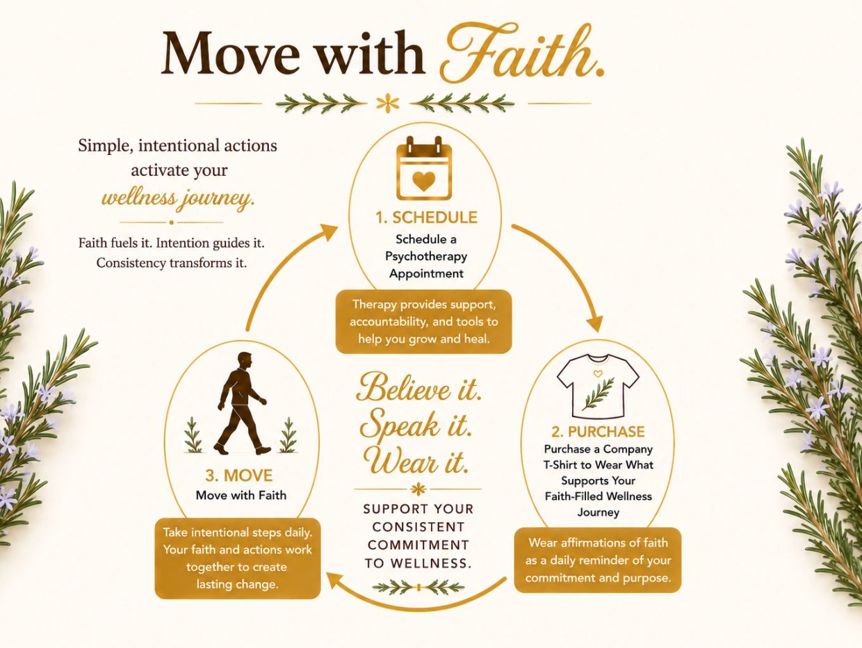 Steps to move with faith for wellness.