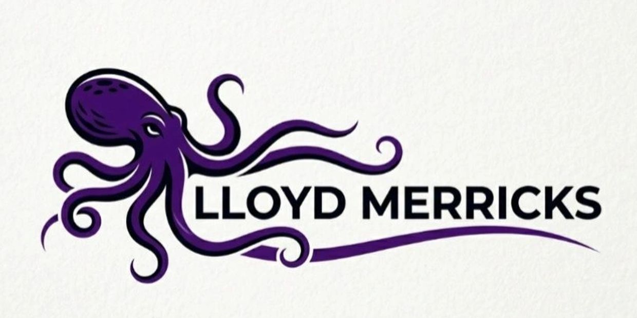 Purple octopus logo with "Lloyd Merricks" text.