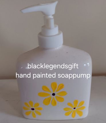 Handpainted  ceramic soap pump 