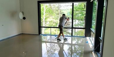 UZIN NC 170 leveling underlayment installation over a floor