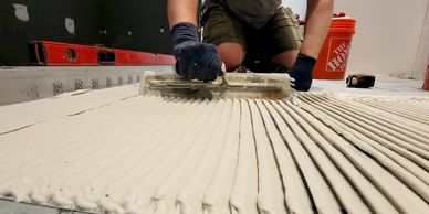 Thin-set mortar application