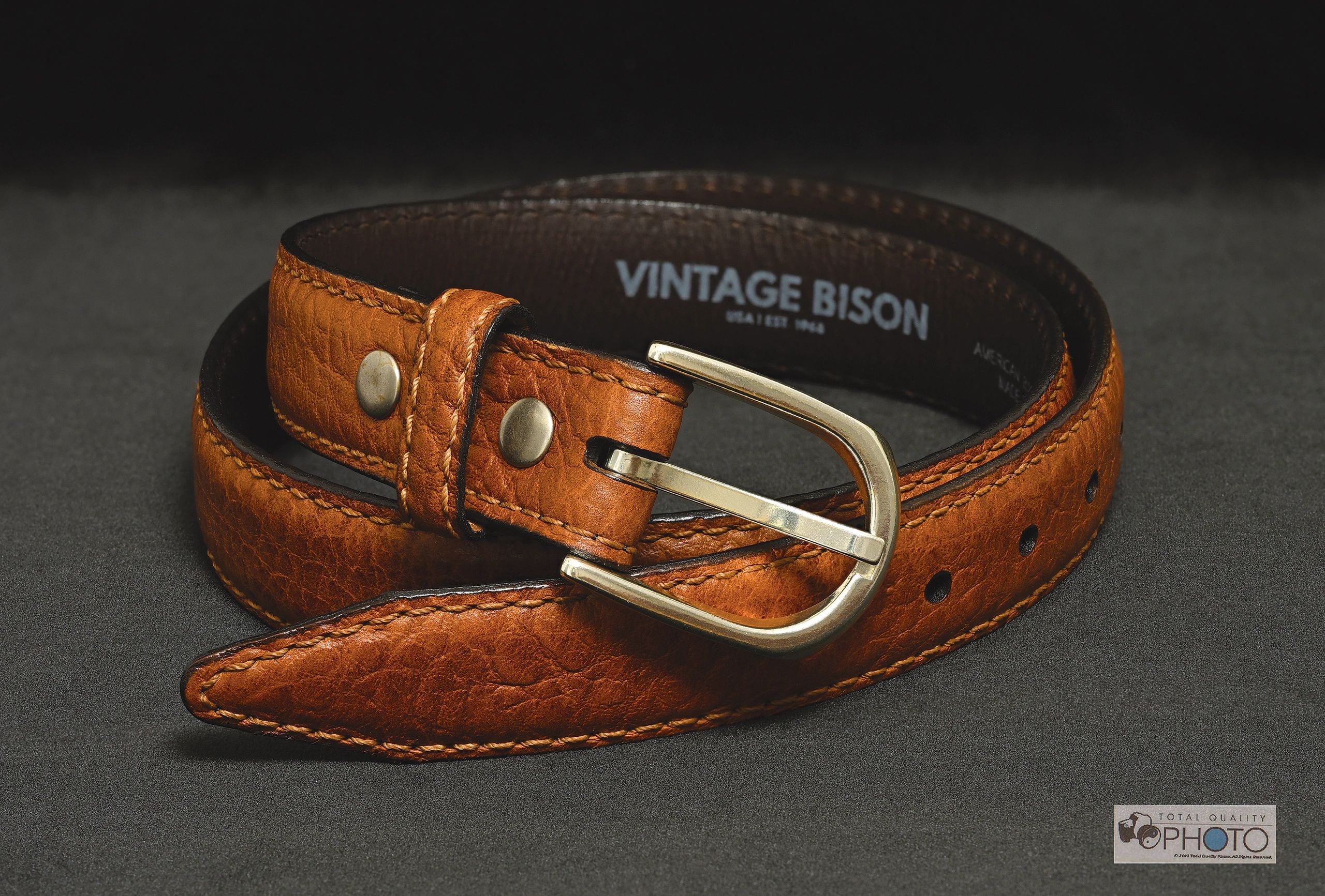 Vintage Bison Leather Belt