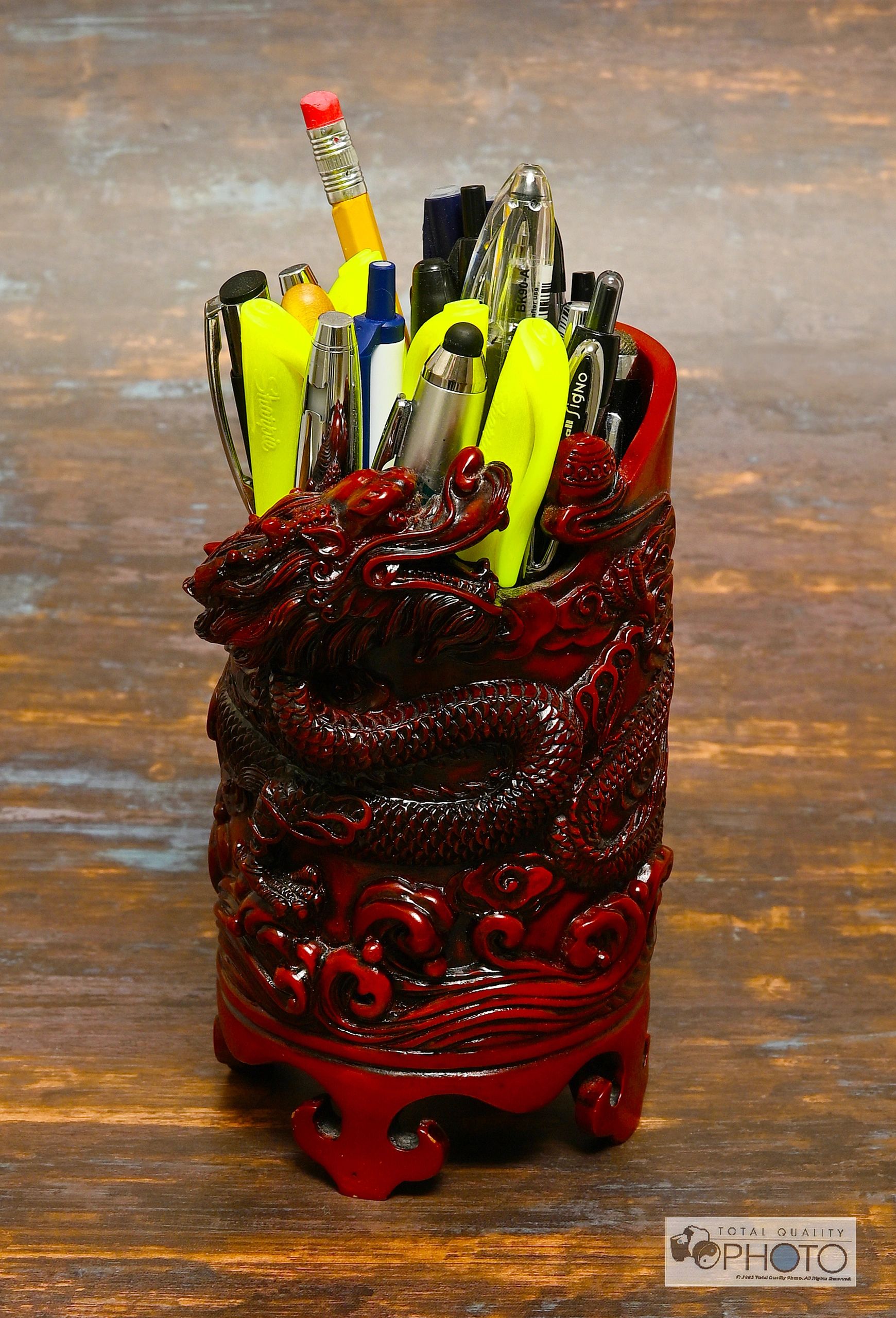 Dragon Pencil Holder and Pens