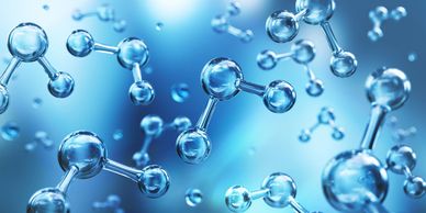 Depiction of water molecules