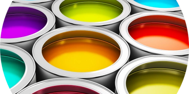 Colorful paint cans