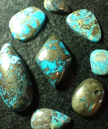 Turquoise w/ pyrite cabs ♧