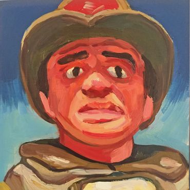 First Responder 9x9 in oil on Panel 2017