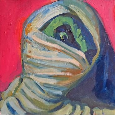 Mummy 9x9 in oil on Panel 2017