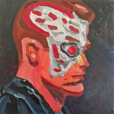 Terminator 9x9 in oil on Panel