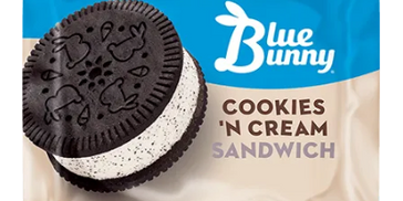 Blue Bunny Cookies n Cream Sandwich