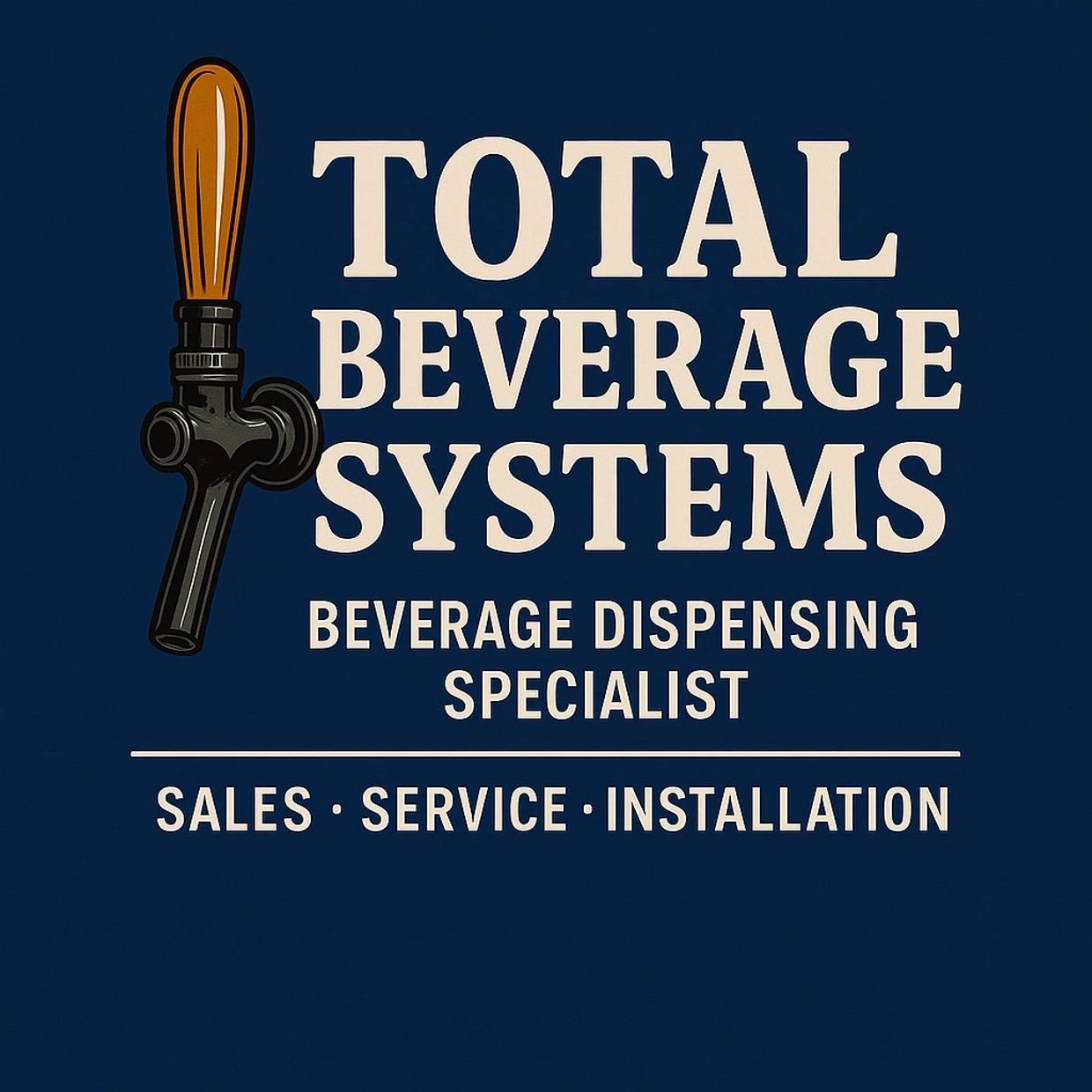 Logo for Total Beverage Systems, specialists in beverage dispensing with sales, service, and installation.