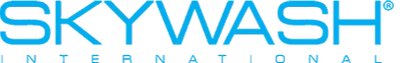 Logo of SkyWash International in blue text.