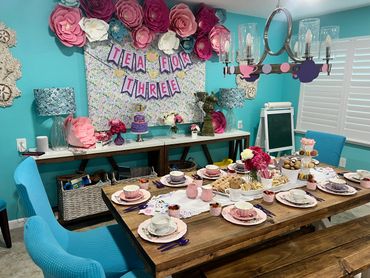 Floral Tea Party Set Up