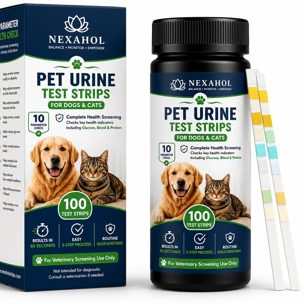 Nexahol Pet Urine Test Strips for Dogs and Cats 100 Count