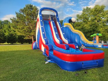 22ft Patriotic Stars & Stripes Inflatable waterslide