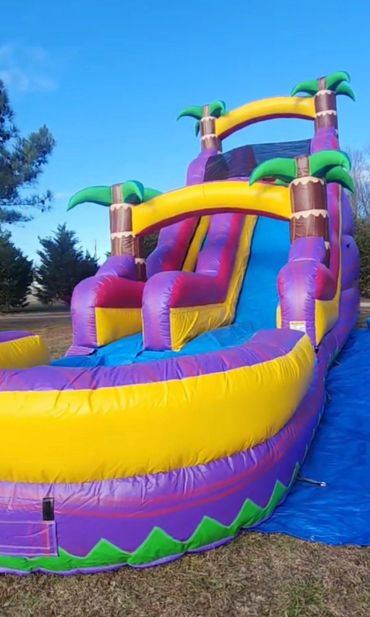 Vividly bright 18ft waterslide