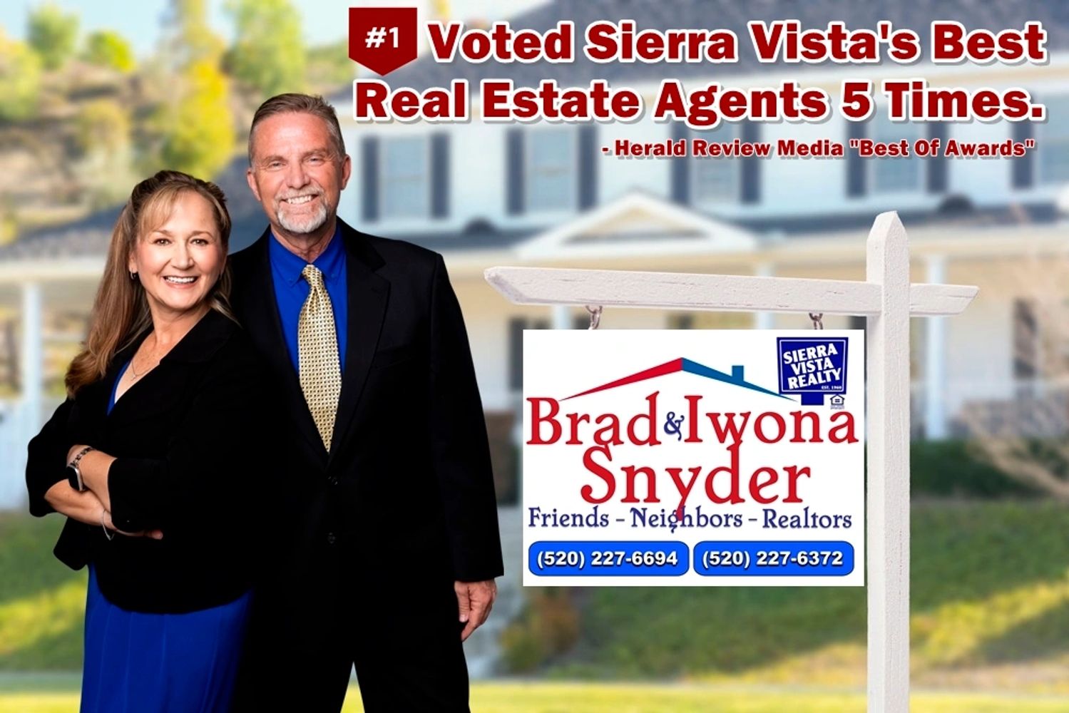 Brad & Iwona Snyder Voted "Best Real Estate Agents" Five Times in Best of Sierra Vista Awards!!