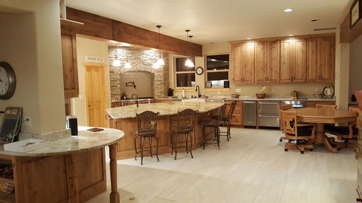 Pagosa cabinets, custom kitchen cabinets beautiful antiqued or aged knotty alder.