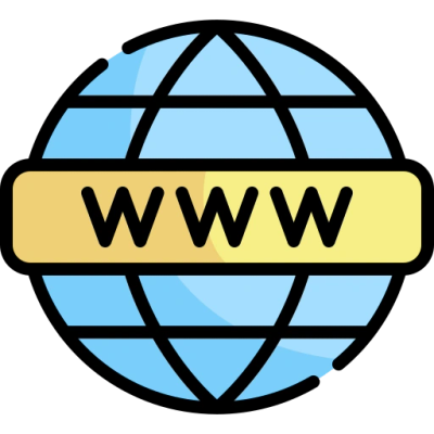 Internet globe icon with WWW text.
