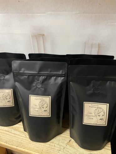 Freshly roasted coffee ready to ship