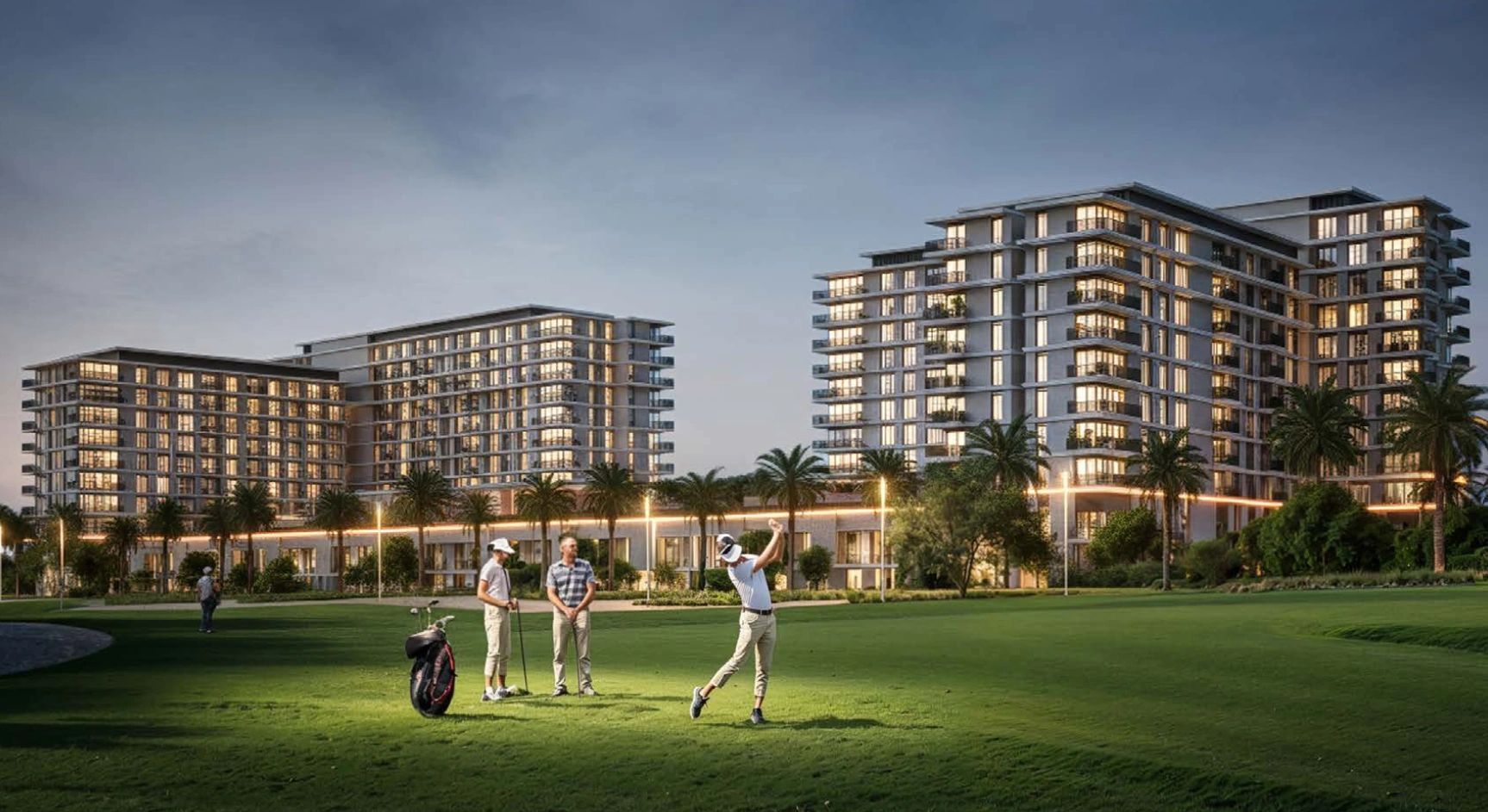 Emaar South Golf Hills Dubai off plan apartments with golf course view
