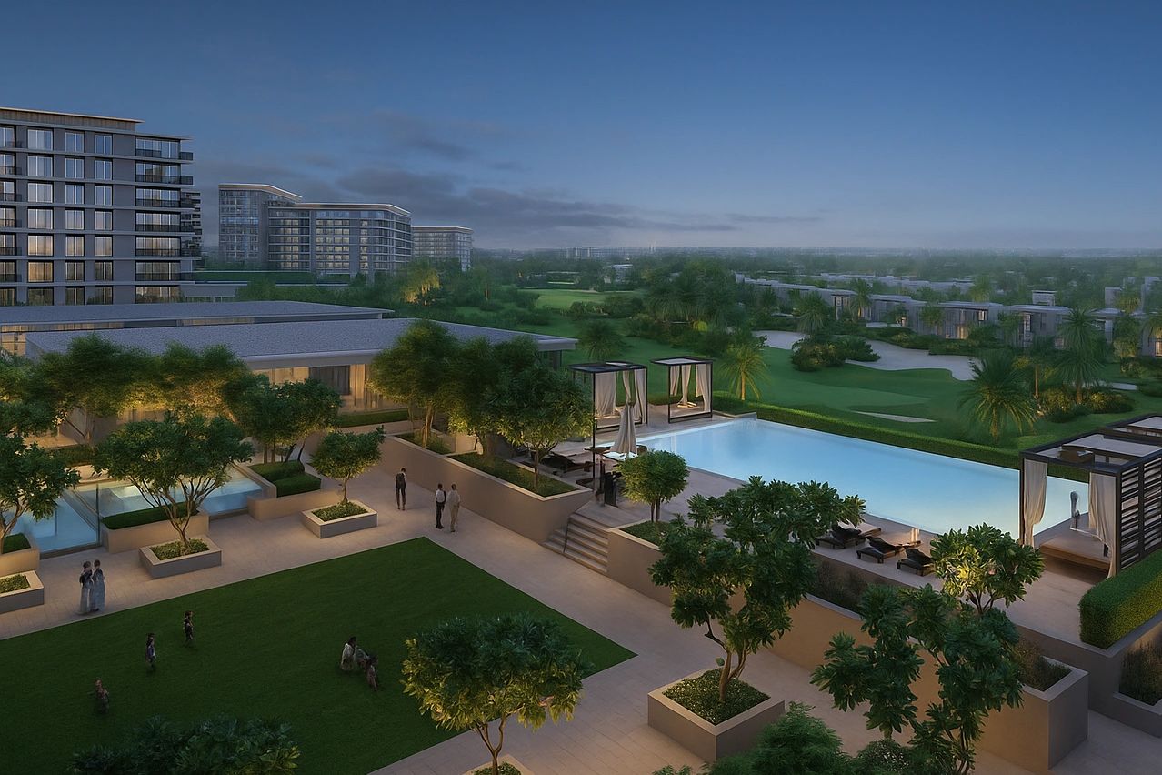 Luxury golf community view Emaar South off plan property Dubai real estate investment