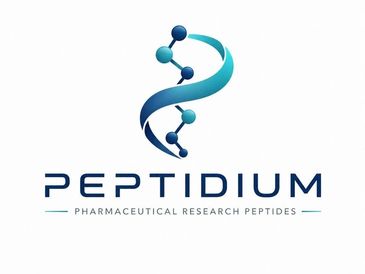 Logo mit DNA-Strang und Firmenname Peptidium.