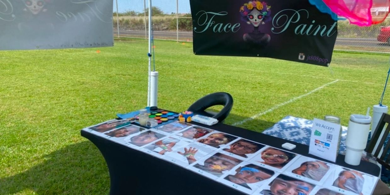 setup for face paint