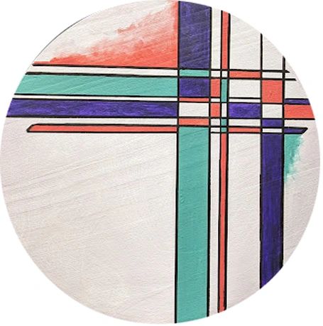 acrylic on wood panel mandala prayer wheel circle art abstract