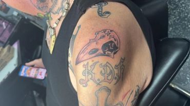 viking skull runes tattoo for men