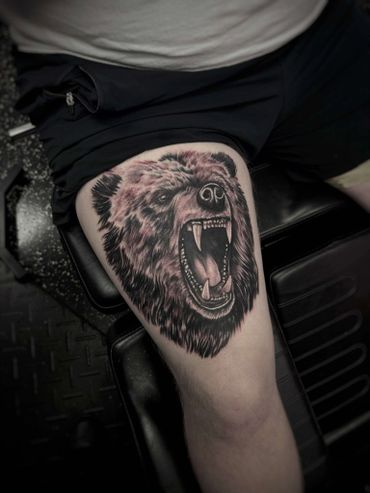 black and grey bear realism tattoo designs tattoo shops near me tattoo artist near me florida swfl