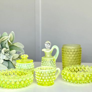 Uranium glass and vintage glassware for estate sales in Northwest Florida