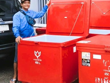 เทียบความสูงของขนาดถังน้ำแข็ง