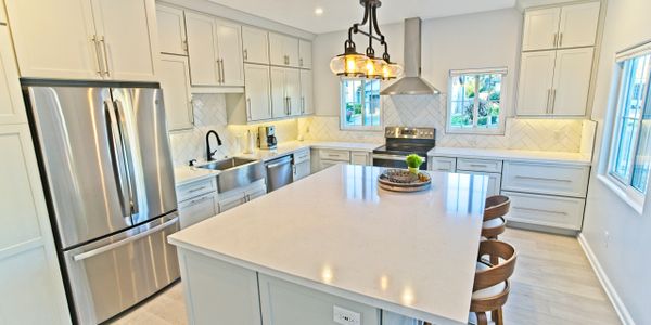 What a kitchen can look like in an ADU.  This kitchen is this 650 sq. ft. ADU is gorgeous.