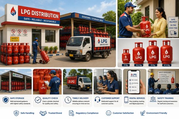 LPG distribution with safe storage, timely delivery, and customer support.