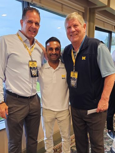 Legendary Michigan Quarterbacks John Wangler and Rick Leach with Chin Weerappuli