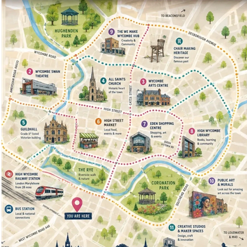 A mock up cultural map of High Wycombe