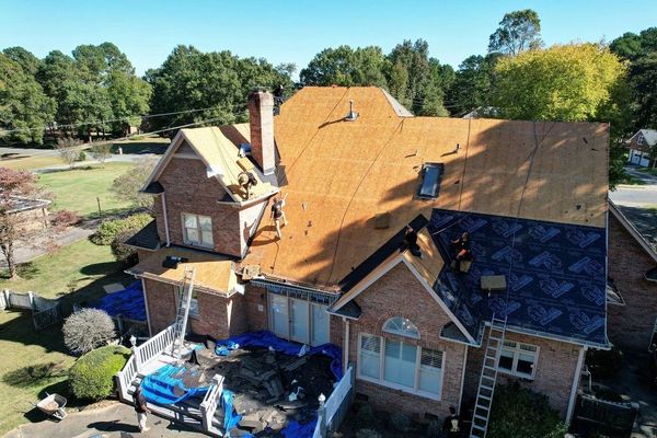A house with roofing