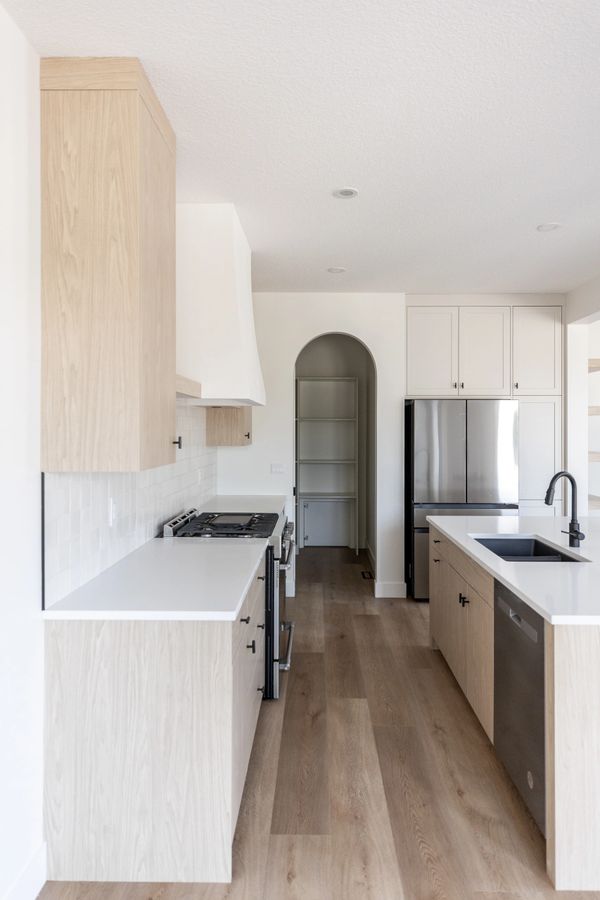 kitchen with view of pantry